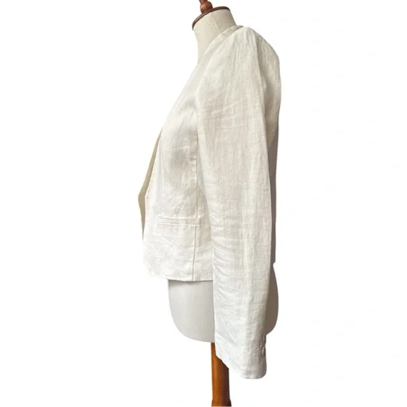 LOFT Cream Tailored Blazer with Textured Fabric - Picture 3 of 8